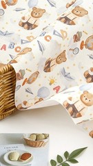 Amusing Teddy bear Patterned Fabric made in Korea by the Half Yard