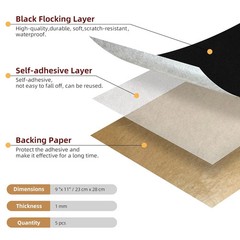 5PCS Self Adhesive Felt Sheet – Black Felt Sheets with Adhesive Backing for Draw