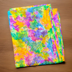 Sheer Bright Chiffon Fabric Rainbow Watercolor Tie Dye Abstract Cosplay 6 YDS