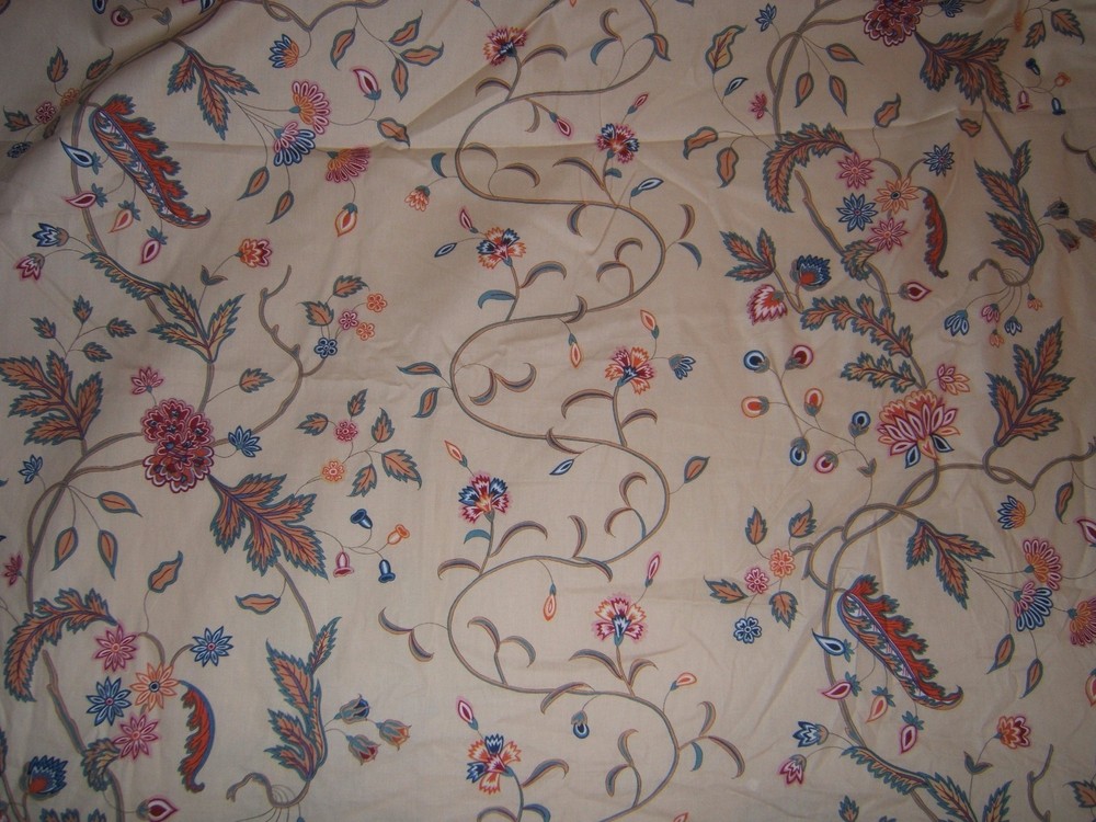 Brunschwig & Fils, Song of India, Floral Novelty, BTY, Color Multi on Beige