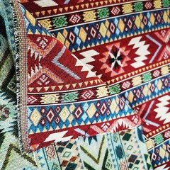 Ethnic Jacquard Poly-cotton Fabric Diy Craft Material for Bags, Decor & Sofa