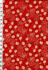 Asian – Year of the Dragon – Dragons & Mums – LEIA-862-2 – RED – By Half Yard