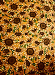 VTG PACKED Sunflowers Shades of Orange & Brown on Green by RTC Fabric BTHY