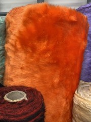Orange Short Pile Faux Fur Fabric half Inch Shaggy Fake Fur – Soft Plush