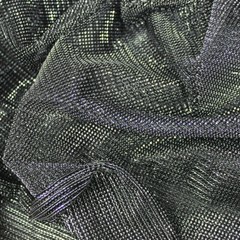 SILVER/BLACK Lurex Metallic Mesh Fabric Sold Per Metre Stage Costumes -KBT9547