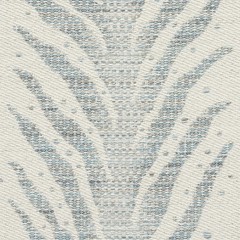 Schumacher Feathery Frond Stripe Fabric- Creeping Fern Slumber Blue 2.25yd 75453