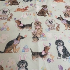 Easter Pups Cotton Fat Quarter 18”x22” New
