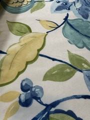Richloom Floral Cotton Duck Fabric Blue Teal Canvas 55” x 55” Home Decor