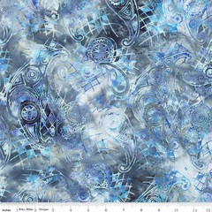 By The Yard, BATIK By Riley Blake, BLUE ~ $3.99 Ships ANY Amount Of Fabric