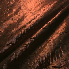 Copper Black Crinkle Shimmer Satin Fabric 58″ By The Yard Metallic High Sheen