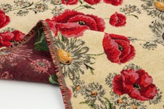 Vintage Poppy French Woven Jacquard Tapestry Fabric for Garment Dress 58″width