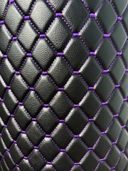 Purple Vinyl Grain Quilted Faux Leather Upholstery Fabric | Diamond 55″ Foam