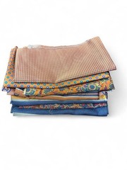 8pc Bundle Lot Light Sherbet Orange 100% Italian Silk Fabric Remnants