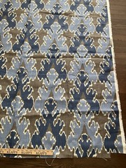 kelly wearstler fabric heavy linen BENGAL BAZAAR ikat indigo blue & gray