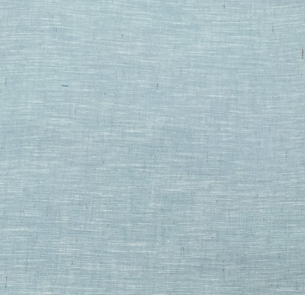 Baby Blue White 2tone 100% linen fabric 56” Width Sold By The Yard