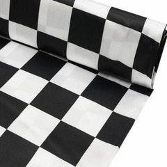Black White Checkered SATIN FABRIC 54″ x 10 yards Bolt Crafts Sewing Put-up SALE