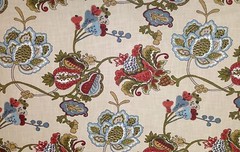 RICHLOOM LEBEAU DUNE IVORY GREEN FLORAL BASKETWEAVE FURNITURE FABRIC BY YARD
