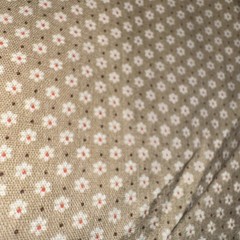 Brown & Cream Fabric Remnant Lot 3 Cuts Floral Quilting Cotton Craft Sewing
