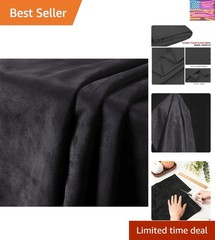 64″×96″ Suede Upholstery Fabric Black Double-Side Soft Smooth Micro-Suede Mat…