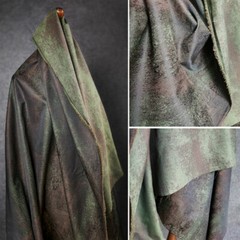 50X128cm Double-sided Green Brown Fabric Sewing Coat Jacket DIY Cloth Craft