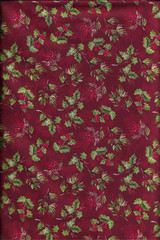 100% cotton Christmas Fabric “Holly Berries” by MDG Fabric