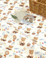 Amusing Teddy bear Patterned Fabric made in Korea by the Half Yard