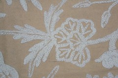 Crewel Embroidered Jute Linen Tree of Life Fabric Upholstery 24″ x 34″