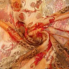 Metallic Silk Georgette Crepe Gauze 45”Wide By Yard Crinkle Silk Chiffon Fabric