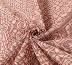 Sushila Vintage Brown Scrap Saree Art Cotton Printed & Embroidered Sari Fabric