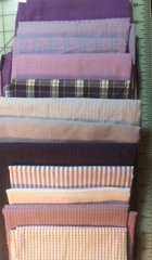Big Scraps of 12 Men’s PURPLE shirts Left Side WITH pocket 100% Cotton Fabric
