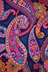 Vintage Vibrant Brushed Cotton Paisley Fabric 2 Yards 2″ x 44″ Wide Psychedelic