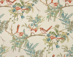 COVINGTON EMILIA MULTI RED GREEN BIRDS FLORAL MULTIPURPOSE FABRIC BY YARD 54″W