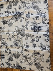 Waverly Decor Fabric HS-CANTERBURY Floral Black Gray Beige Cotton 66 Inches