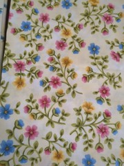 Lot of Fabric, butterfly garden by Rebecca Carter, flowers, creams/whites, 13oz