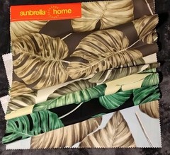 SUNBRELLA MONSTERA LEAF FABRIC SAMPLES, 25″ X 25″ SOLLIS PATTERN, ACRYLIC