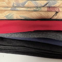3lb-7oz Fabric Remnants & Craps Lot Mixed Destash, Silk, Cotton, Stretch Knit