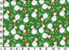 Merry Christmas Snowmen & Snowflakes Quilting Sewing Fabric by the Yard #3239