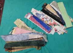 4 lb 13 oz Box Starter Quilt, String Pattern, Sections & Loose Pieces FSBTB106