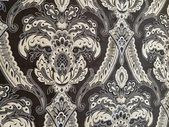 UPHOLSTERY FABRIC PIECE~Paisley~FLEUR DE LIS~Historic Ornamental Design~Brn Crem