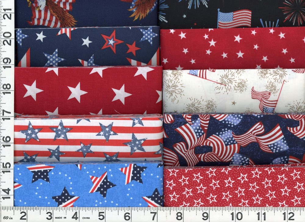 Red White Blue Patriotic Jelly Roll 40 – 2.5″ Strips Quilting & Sewing Fabric