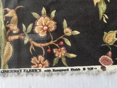 Kingsway Fabric Sharma Tropical Animal Elephant India Black 35”x54”Cotton