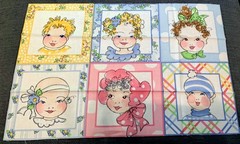 12 Squares – Little Girls – Old-Fashioned – 6″ Squares – All Different!