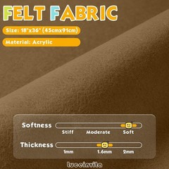Brown Soft Acrylic Felt Fabric Sheet Sewing Home DIY Projects 18×36 Inch