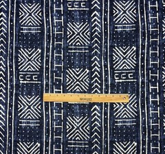 GENEVIEVE GORDER MALI MUD CLOTH INDIGO GEO MULTIUSE LINEN FABRIC BY YARD 54″W