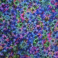 Dancing Dahlias 45″ Wide Premium 100% Cotton Digital Print Fabric Color 16