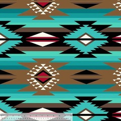 Teal Raindance Native American Fleece Fabric – 60″ Wide – Sold The Yard & Bolt