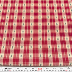 Vintage Tree Plaid Homespun Cotton Blend Fabric by the HALF YARD 18″ x 45″