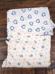 Lot of Fabric, hearts and flowers, white, yellow, blue, pink, 1lb 13oz
