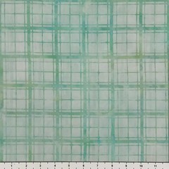 1 Yard Cut of Lunn Fabric Plaid Batik Hand Dyed 100% Cotton 1934 Sky Blue Green