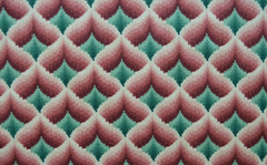 30 + Yds Avail VINTAGE SHARON KESSLER 100% Cotton Medium Weight Flame Stitch